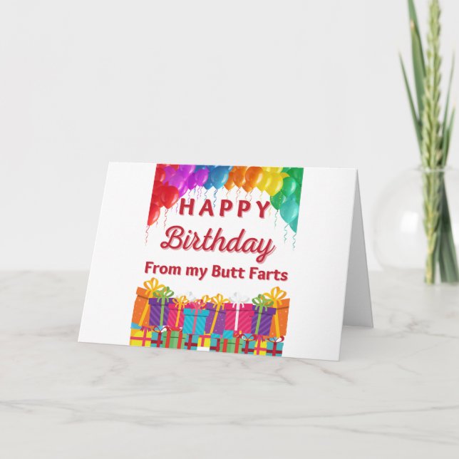 Tarjeta Cheeky Birthday Desea Una Celebración Fart-tastic (Anverso)