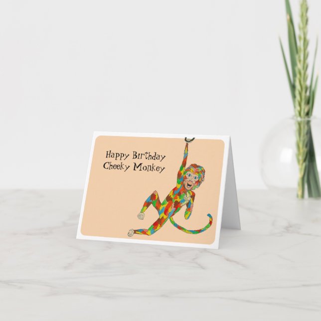 Tarjeta Cheeky Monkey Birday Card (Anverso)