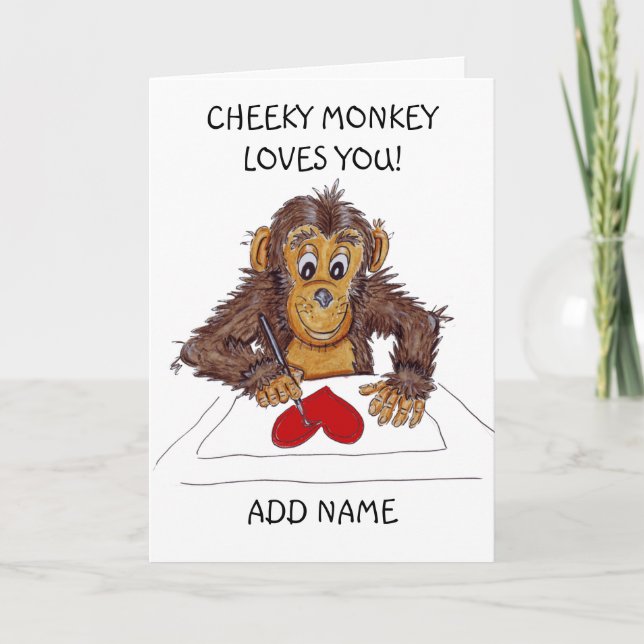 Tarjeta Cheeky Monkey Love Card (Anverso)