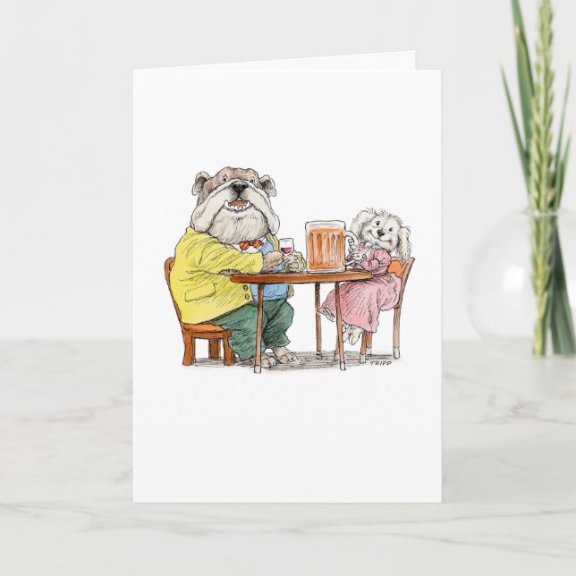 Tarjeta Cheer Beer Dog Couple Card (Anverso)