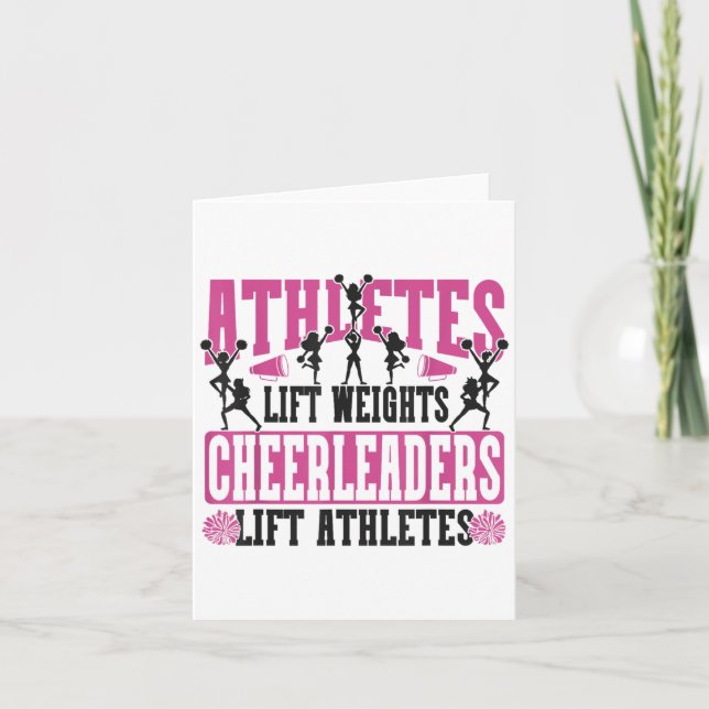 Tarjeta Cheer Cheerleading Athletes Lift Weights Cheerlead (Anverso)