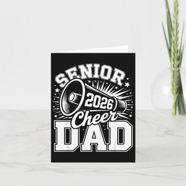 Tarjeta Cheer Class Senior 2026 Proud 2026 Dad Cheerleader (Anverso)