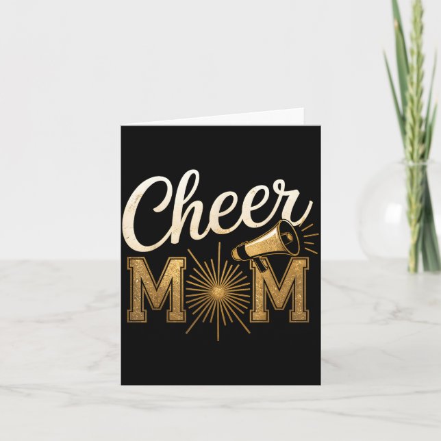 Tarjeta Cheer Gold Cheerleader Cheerleading Mom Game Day D (Anverso)