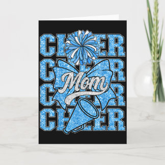 Tarjeta Cheer Mom Mama Bow Srt Cheerleading Squad Blue Che