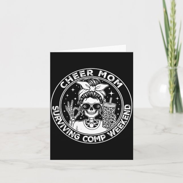 Tarjeta Cheer Mom Surviving Comp Weekend Funny Cheerleadin (Anverso)