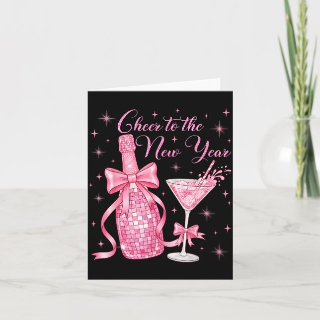 Tarjeta Cheer To The New Year Happy New Year 2026 Countdow (Anverso)