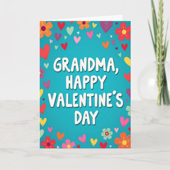 Tarjeta Cheerful Grandma Valentine Card (Anverso)