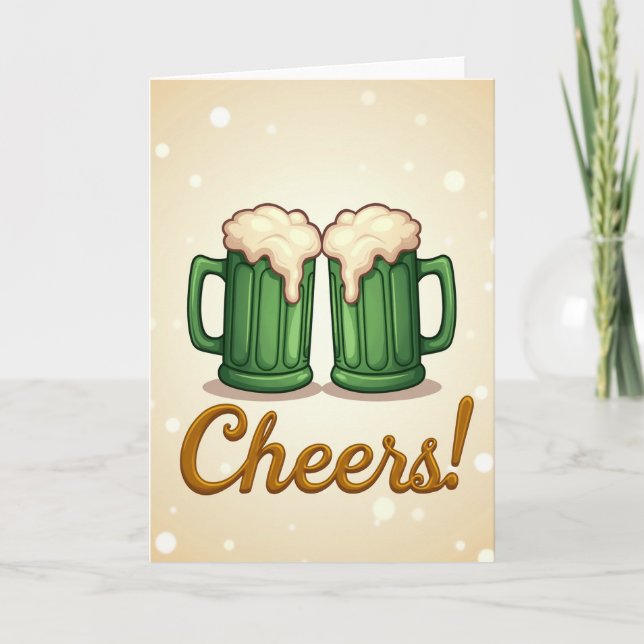 Tarjeta Cheers Beer Mugs Celebration Card (Anverso)