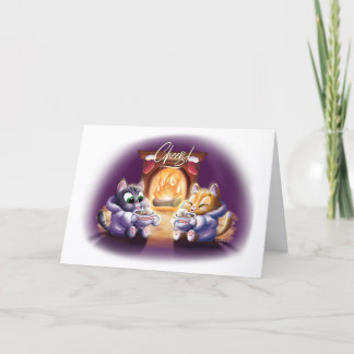 Tarjeta CHEERS! COCOA CATS (semigloss) by Jeff Willis Art