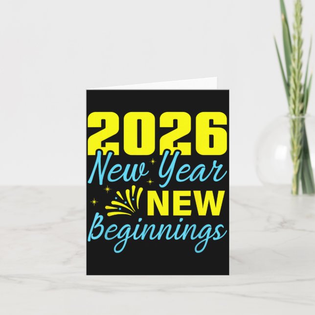 Tarjeta Cheers To 2026 Happy New Year Party New Beginning  (Anverso)