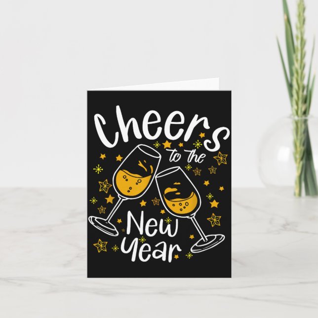 Tarjeta Cheers To A New Year Eve Party Countdown Happy New (Anverso)