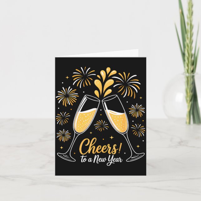 Tarjeta Cheers To A New Year Eve Party Countdown Happy New (Anverso)