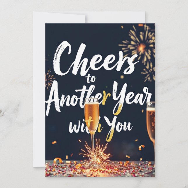 Tarjeta Cheers to Another Year with You New Year Card (Anverso)