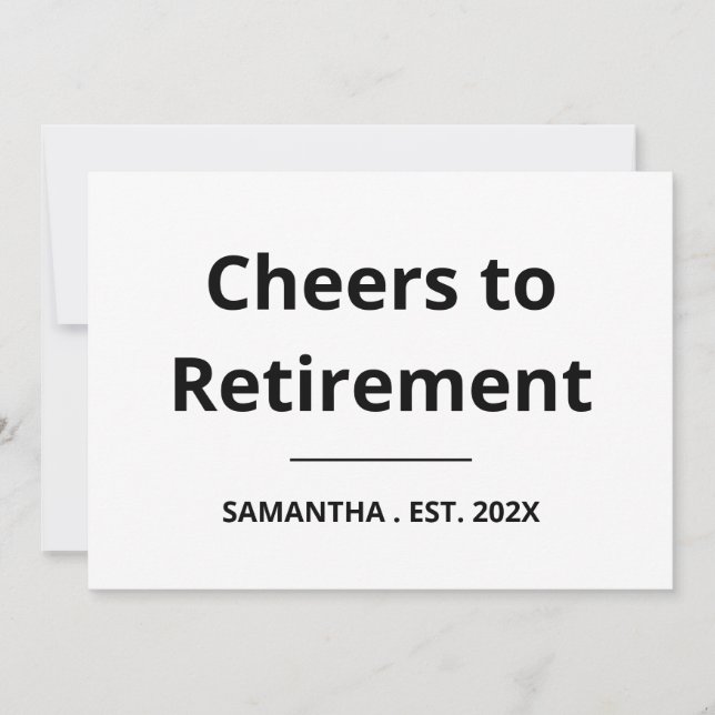 Tarjeta Cheers to Retirement Funny Retirement Card (Anverso)