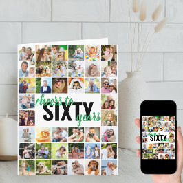 Tarjeta Cheers to Sixty Years Photo Collage 60th Birthday