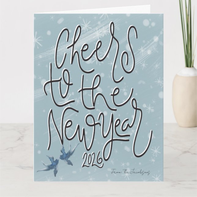 Tarjeta cheers to the new year (Anverso)