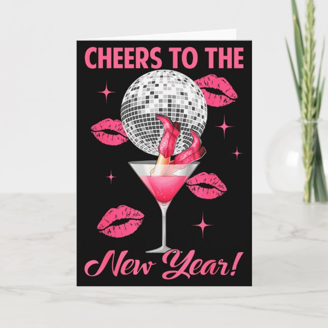 Tarjeta Cheers To The New Year 2026 Champagne Happy New Ye (Anverso)