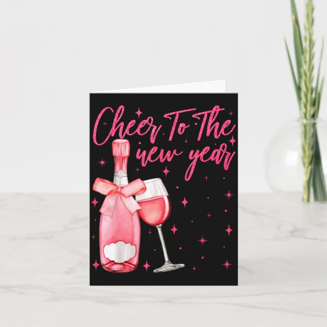 Tarjeta Cheers To The New Year 2026 Champagne New Years Ev (Anverso)