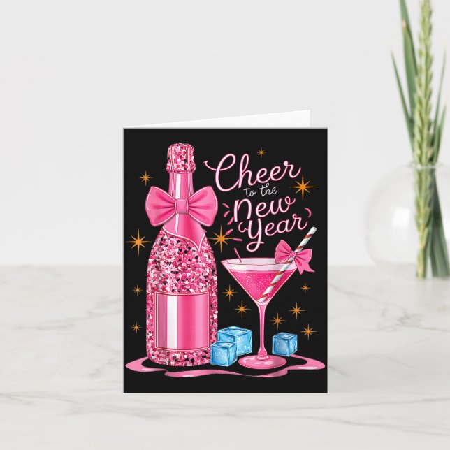 Tarjeta Cheers To The New Year 2026 Champagne New Years Ev (Anverso)