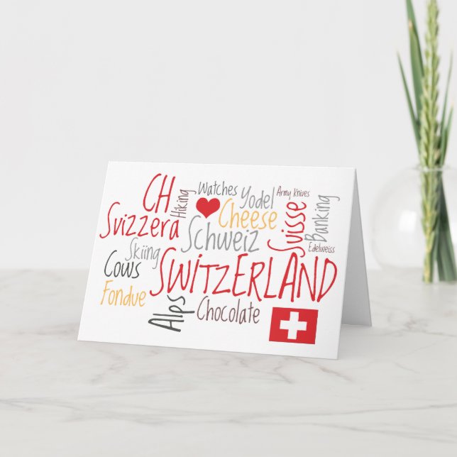 Tarjeta Cheese Fondue Greeting de Suiza (Anverso)