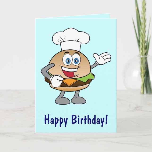 Tarjeta Cheeseburger Personalizado Feliz Cumpleaños (Anverso)