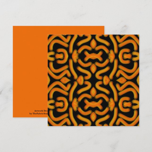 Tarjeta Cheesy Noodle Doodle Art Mirrored Image Pattern (Anverso / Reverso)