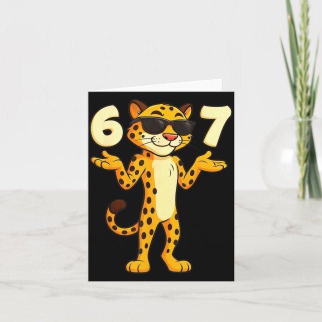 Tarjeta Cheetah 67 Meme Funny Kids Teens Gen Alpha Slang 6 (Anverso)