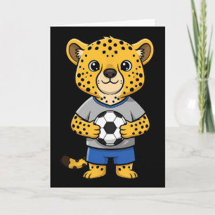 Tarjeta Cheetah Futbolista Futbol Animal Deportes Lindo 