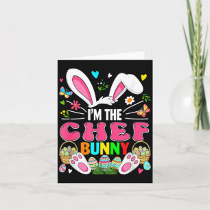 Tarjeta Chef Bunny Disfraz de Conejo de Pascua Cazando Col