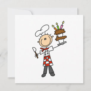 Tarjeta Chef Con Tarta De Cumpleaños