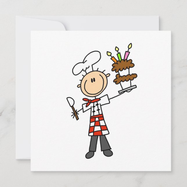Tarjeta Chef Con Tarta De Cumpleaños (Anverso)