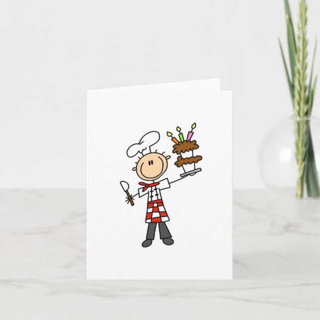Tarjeta Chef Con Tarta De Cumpleaños (Anverso)