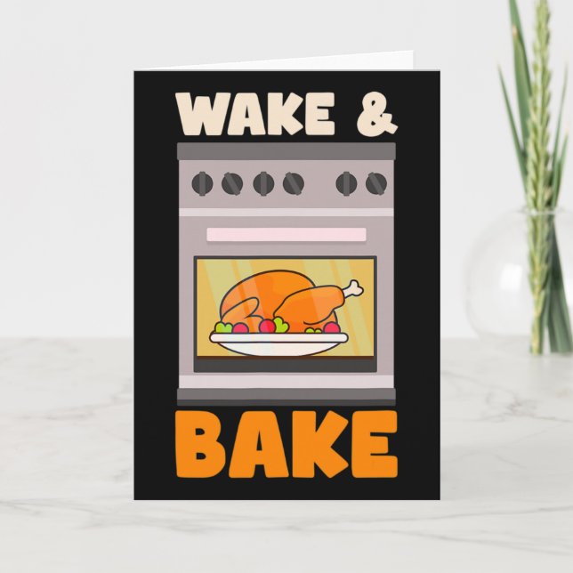 Tarjeta Chef de Acción de Gracias de Wake Ke Design (Anverso)