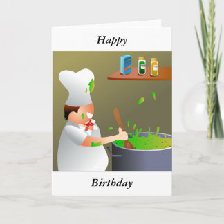 Tarjeta Chef en el trabajo, feliz, cumpleaños