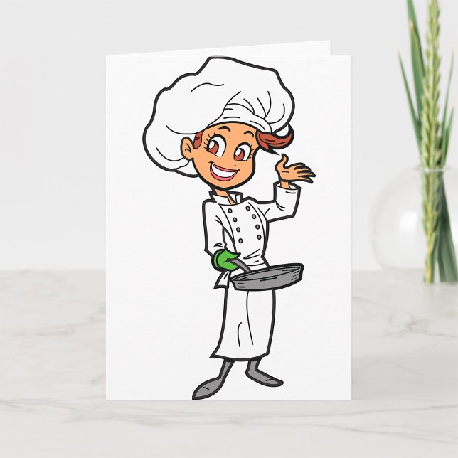 Tarjeta Chef Femenino Con Cartas De Saludo De Pan De Frío (Subido por el creador)
