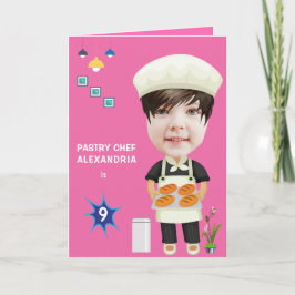 Tarjeta Chef pastelero 🎂 cabeza en el mejor cumpleaños de