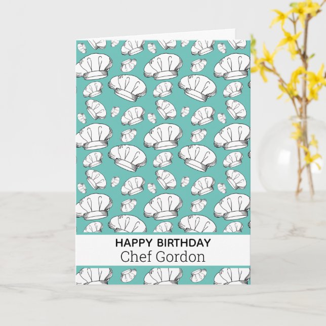 Tarjeta Chef y Foodie Happy Birthday Culinary School (flor amarilla)