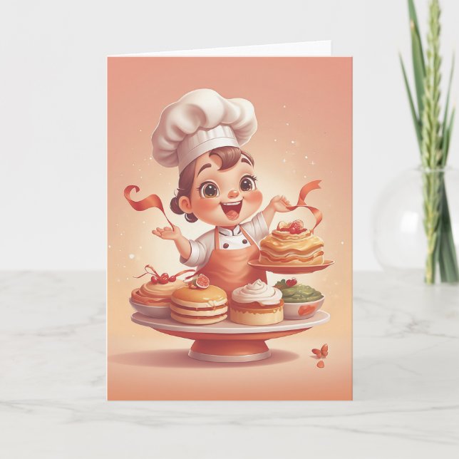 Tarjeta Chef's Birthday Feast Unfolds (Anverso)