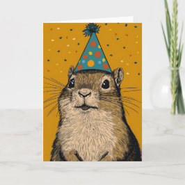 Tarjeta Cheful Chipmunk Birthday Party Greeting Card