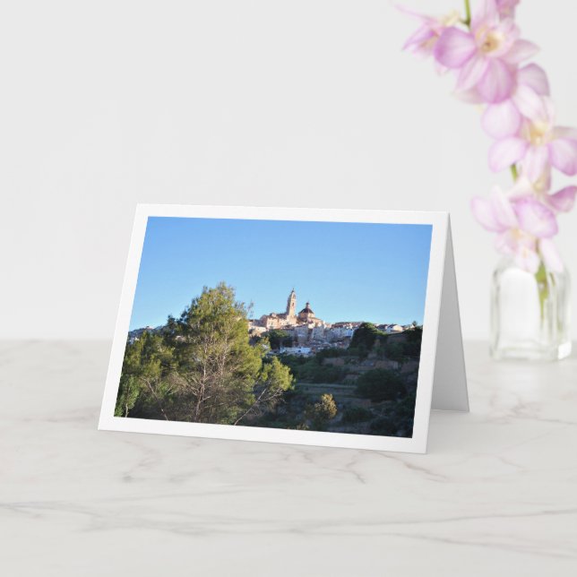 Tarjeta Chelva Pueblo en la Montaña, España (Orquídea)