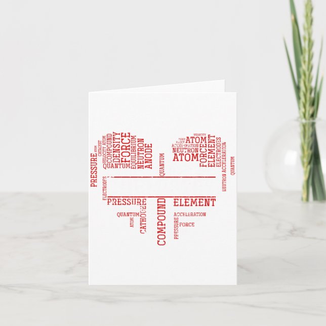 Tarjeta Chemist Valentines Day Gift Science Chemistry  (Anverso)