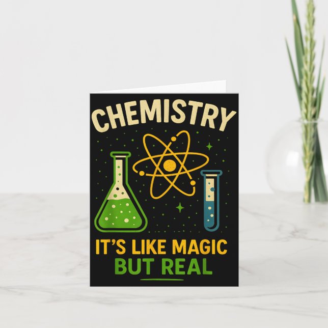Tarjeta Chemistry It’s Like Magic Funny Science Teacher St (Anverso)