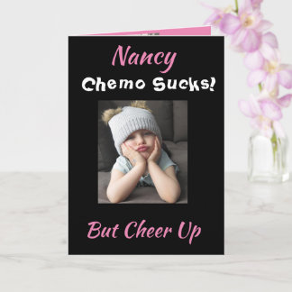 Tarjeta Chemo Sucks Animan A Chica Gracioso De Cáncer De M