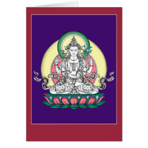 TARJETA Chenrezig/Avalokiteshvara con la
