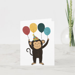 Tarjeta Cheong Monkey Birthday Card