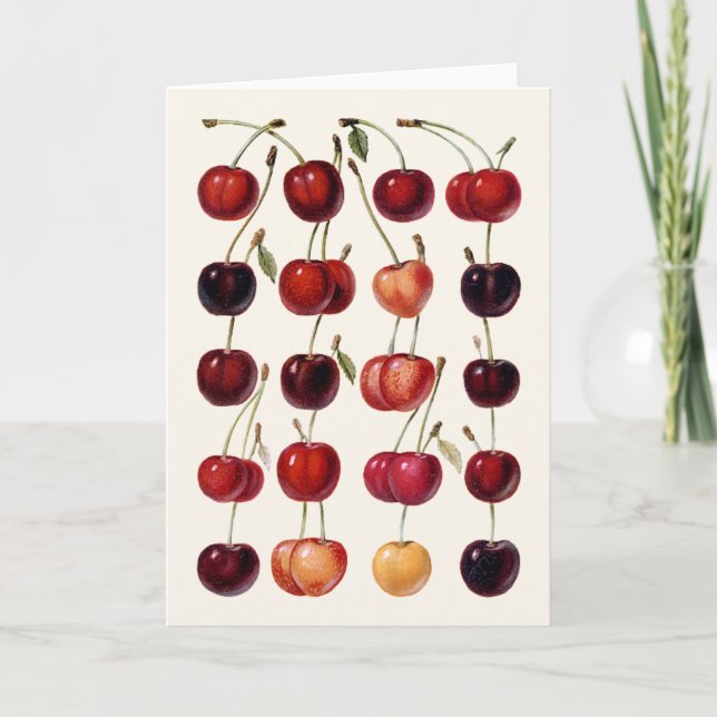 Tarjeta Cherries vintage (Anverso)