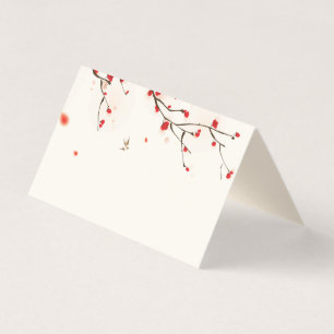 Tarjeta Cherry Blosoms Watercolor Table Place Card