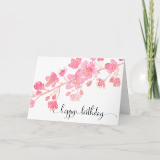 Tarjeta Cherry Blossom Happy Birday
