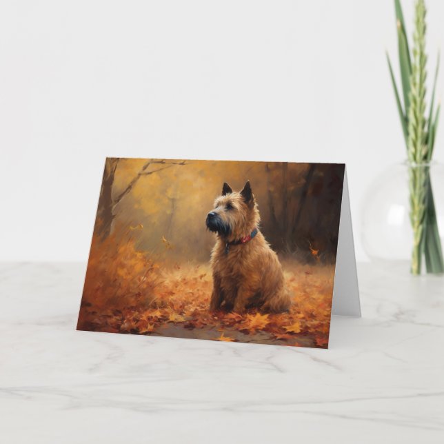 Tarjeta Chesapeake Bay Terrier en otoño (Anverso)