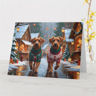 Tarjeta Chesapeake Bay Terrier Navidades vacaciones de nie